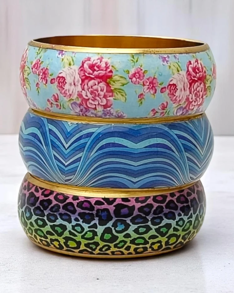 Printed Metal Bangles Combo-1