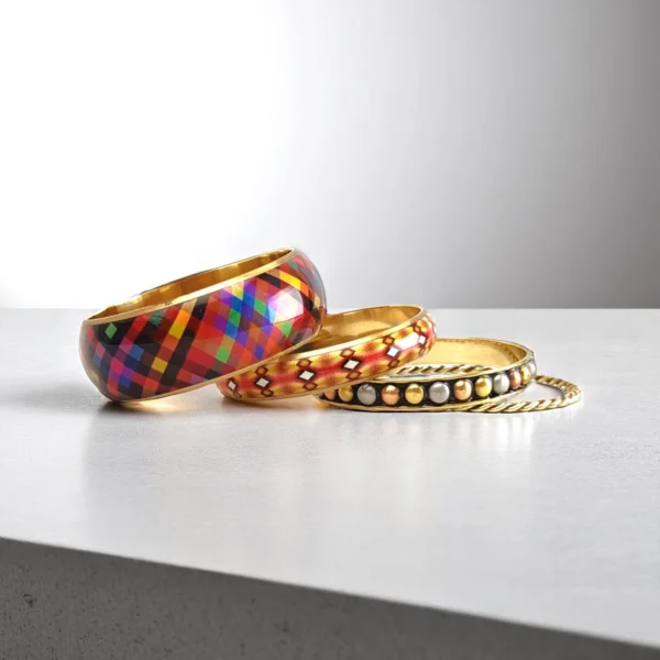 Checkered Twin Bangles Set - Image 2