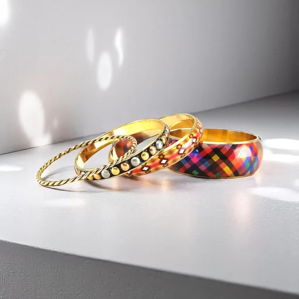 Checkered Twin Bangles Set - Image 3