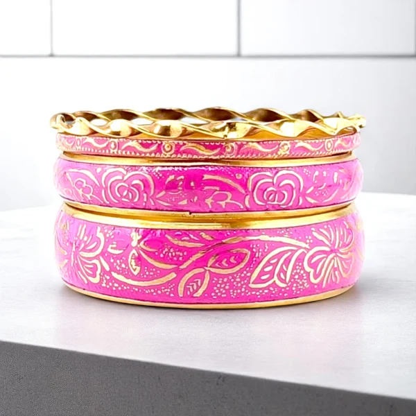 Handmade Blooming Paper Flower Bangles Set - Unique Floral Jewelry Collection - Image 1