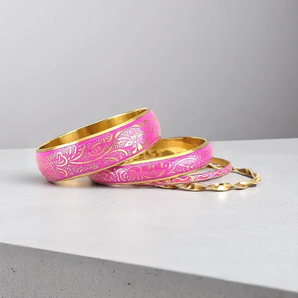 Handmade Blooming Paper Flower Bangles Set - Unique Floral Jewelry Collection - Image 2