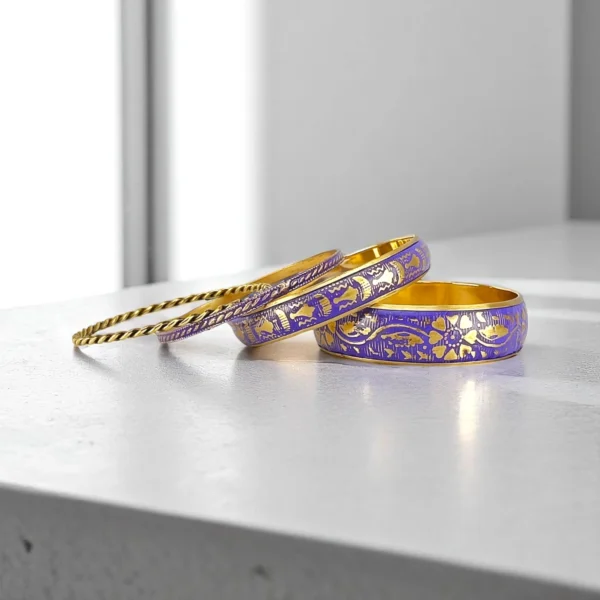 Vibrant Purple Bangles Set - Image 2