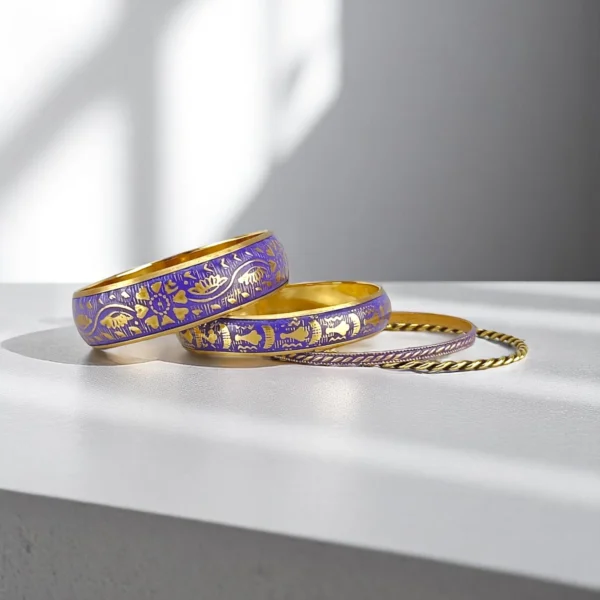 Vibrant Purple Bangles Set - Image 3
