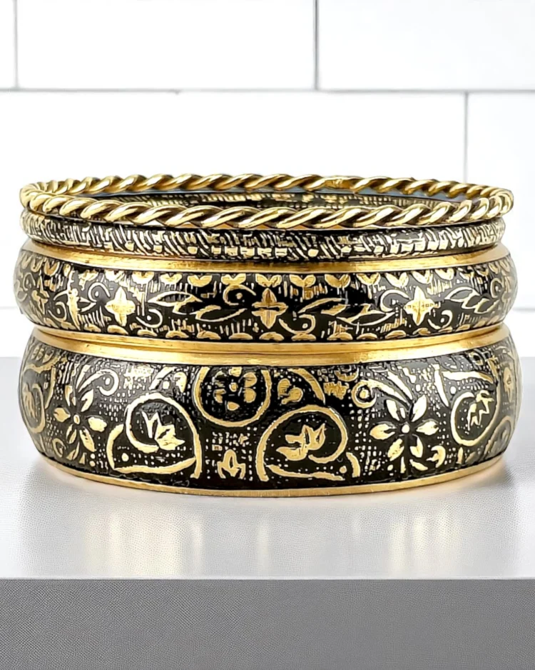 Bloom in Dark Bangles Set