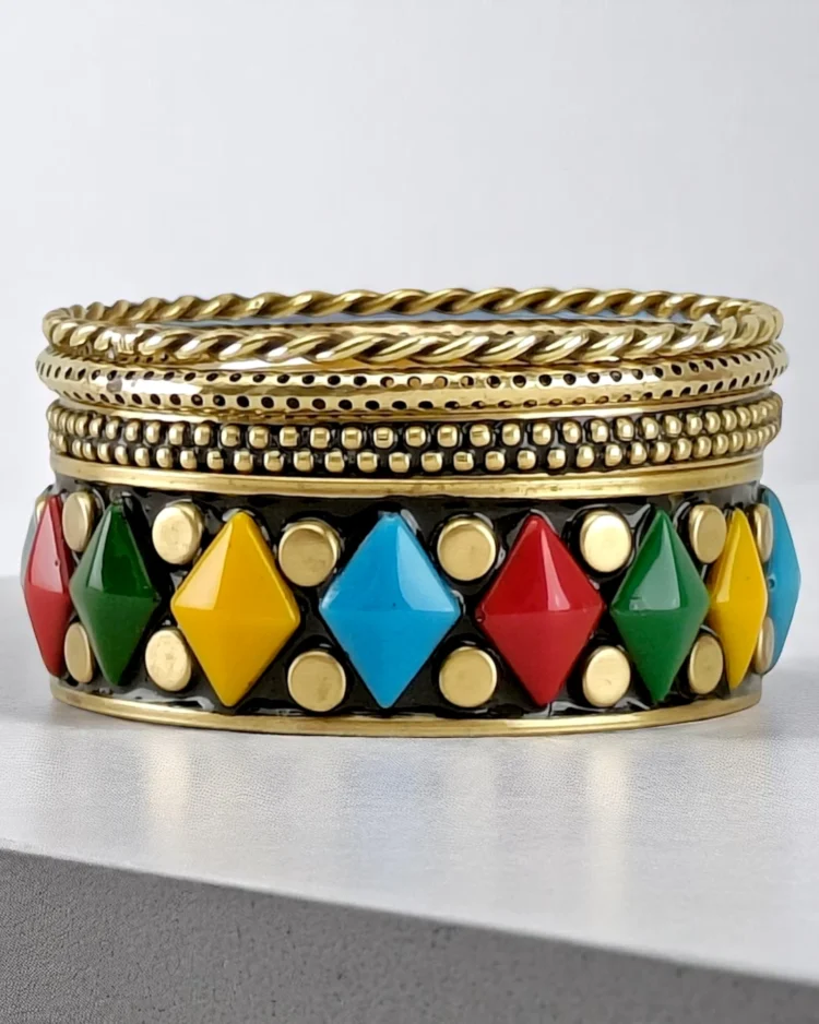 Variegated Rhombus Bangles Set