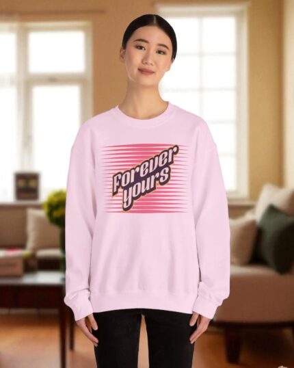 Forever Yours Crewneck Sweatshirt, Cozy Gift, Casual Wear, Valentine's Day, Unisex Fashion, Everyday Comfort - Image 2