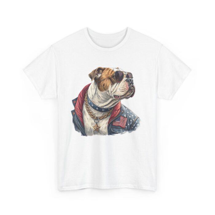 Patriotic Dog Graphic Tee, Unisex Heavy Cotton Tee for Dog Lovers, Casual Wear, Gift for Pet Owners, 4th of July Celebration - Image 3